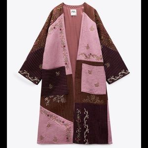 ZARA EMBROIDERED PATCHWORK KIMONO LIMITED EDITION